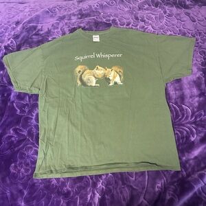 Vintage Y2K Squirrel Whisperer T Shirt Size XXL Gildan Graphic Tee